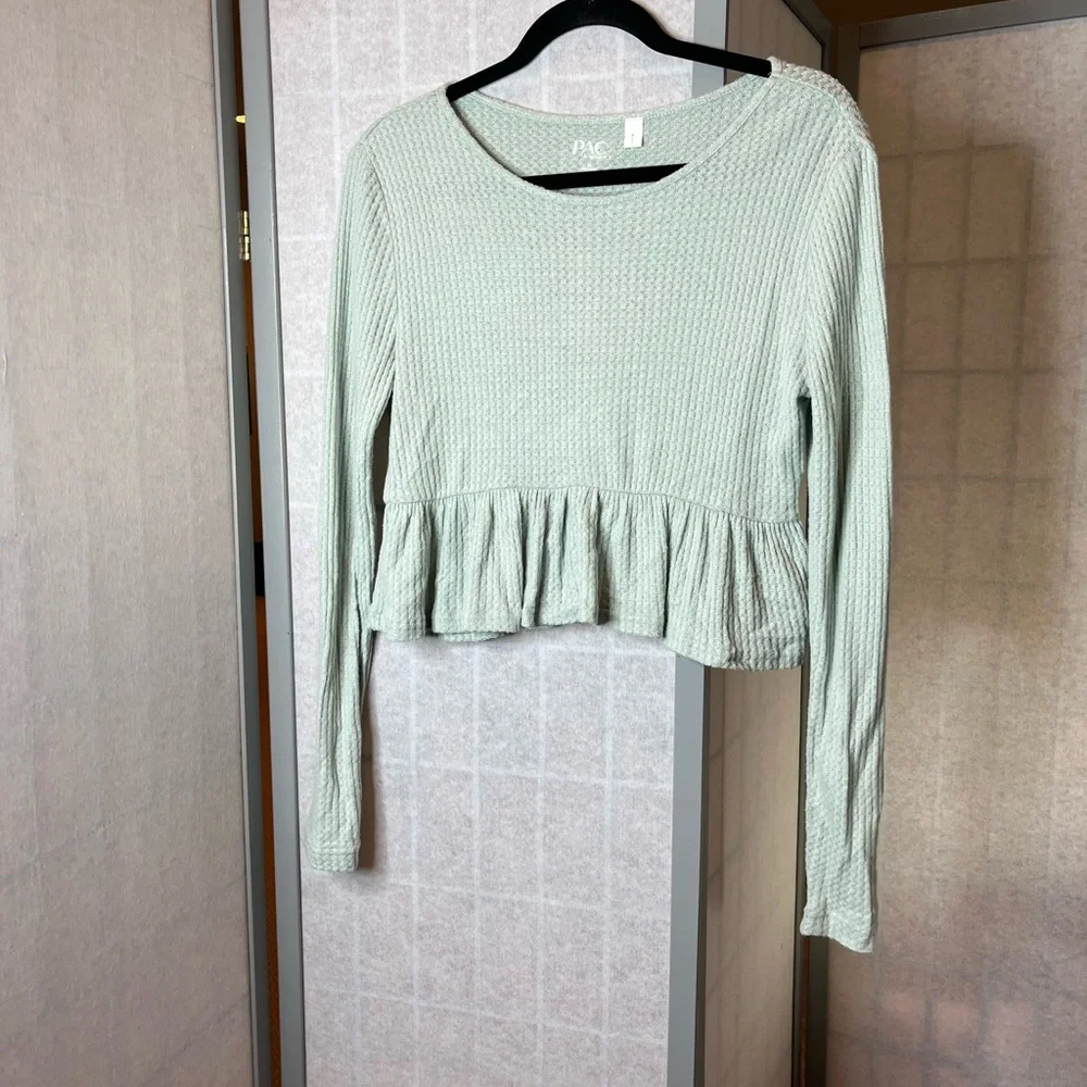 PAC Cares by PacSun Soft long sleeved top in sea foam green - Picture 1 of 4